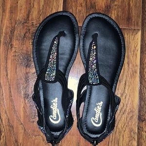 Candies Black and rhinestone sandals